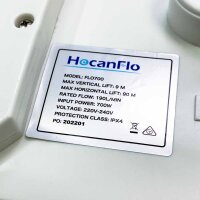 Hocanflo 700 W Hebepumpe mit Leichte schwarze Farbspuren, Sanitär-Abwasserpumpen mit Stahlblättern und Aktivkohle-Durchflussrate bis zu 190 l/min für Waschbecken