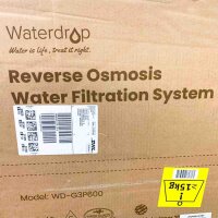 WATERDROP WD-G3P600 Reverse Osmosis Water Filtration System TDS Reduction, 600 GPD, 2:1 Purity to Drain, Smart LED Faucet