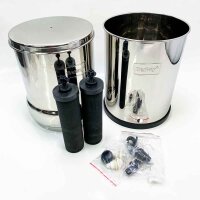 Royal Berkey RB4x2-BB Wasserfiltersystem (ohne blauen Griff & Flüssigkeit) mit 2 schwarzen Elementen von Berkey