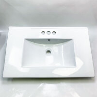 MEJE MJ-675E 76.5 x 46 cm white ceramic sink with 3 tap...