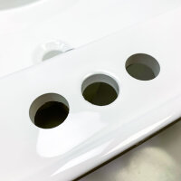 Meje MJ-675E sink, 76.5 x 46 cm, white ceramic with 3 tap holes