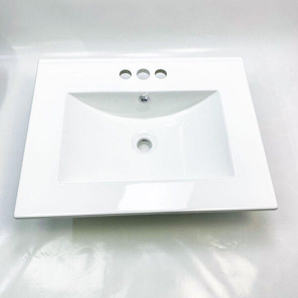 Meje MJ-660E sink, 61.5 x 46.5 cm, white ceramic with 3 water tap holes