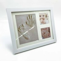 Henry & Lou Baby Fussabdruck Set - Gipsabdruck Baby Hand & Fuß - Baby Gipsabdruck Set - Umweltfreundlicher Ton - Bilderrahmen