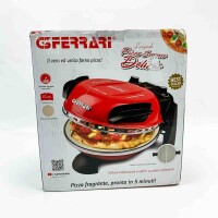 G3Ferrari Pizzaofen Delizia G10006 rot, bis 400 Grad mit feuerfestem Naturstein