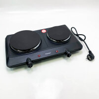 Middle Doppelkochtop AHP250D Kitchen Heroes, made of cast iron, 1900-2250 watts, 18/15 cm, black