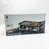 WMF Lono Raclette grill with pans and slide, raclette 8 people, 1500 W, stainless steel matt