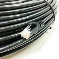 Mr. Tronic Outdoor Waterproof (without OVP) 100m Ethernet Network Cable Cat 6, LAN Network Cable with RJ45 Ports for Fast & Reliable Internet, AWG24 Patch Cable Cat 6, 1 Gbps UTP CCA (100 Meters, Black)