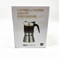 Espressokocher Klassisch italienische Perkolator-Mokakanne 360 ml - luxuriöses Kristallglas und rostfreier Stahl