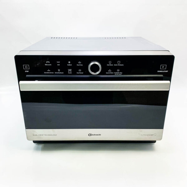 Bauknecht microwave MW 3391 SX (turntable missing, right side of transport plate), steam cooking function, grill and hot air, 33 l