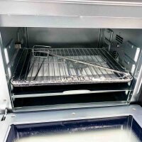 Hanseatic small kitchen HMO366BKB, with a double hob, baking and crumbly sheet, grill grate, large cooking space