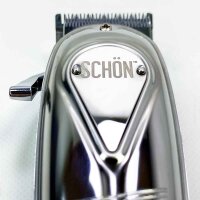 SCHON Haarschneidemaschine aus Edelstahl. Schnurlose Profi Haarschneidemaschine, Kabellos Pflegeset und Wiederaufladbar, mit LED-Anzeige