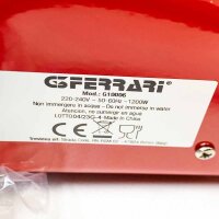 G3Ferrari Pizzaofen Delizia G10006, rot, bis 400 Grad mit feuerfestem Naturstein