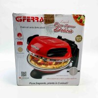 G3Ferrari Pizzaofen Delizia G10006, rot, bis 400 Grad mit feuerfestem Naturstein