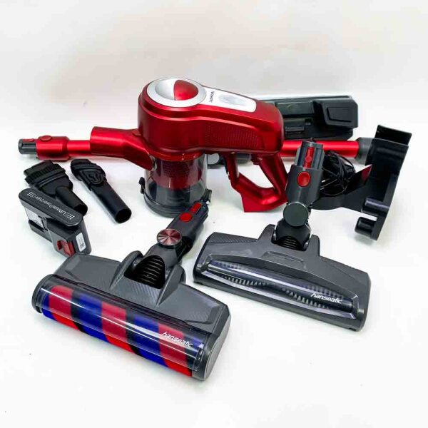 Hanseatic battery stem vacuum cleaner VC-PD510-2, 350 W (slight signs of wear), bagless, with kink joint and wiping function