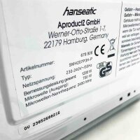 Hanseatic Mikrowelle SMH207P3H-P, Mikrowelle, 20 l, Auftaufunktion, weiß