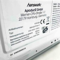 Hanseatic Mikrowelle SMH207P3H-P, Mikrowelle, 20 l, Auftaufunktion, weiß
