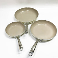 ROCKURWOK Set of 3 ceramic induction frying pans 20/26/30...