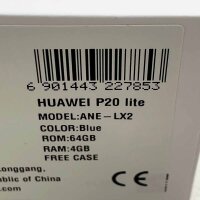 Huawei P20 lite Smartphone (64GB interner Speicher, 4GB RAM, 16 MP Plus 2MP Kamera, Android 8.0 EMUI 8.0, Dual SIM) blue