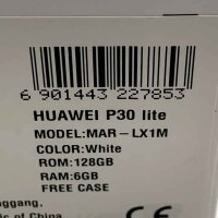 Huawei P30 Lite, Mar-LX1M, RAM 6GB, ROM 128GB white