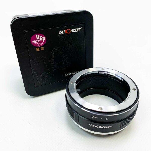 K&F Concept Adapter OM-L for Olympus OM SLR lenses on L-Mount camera houses, KF06.473