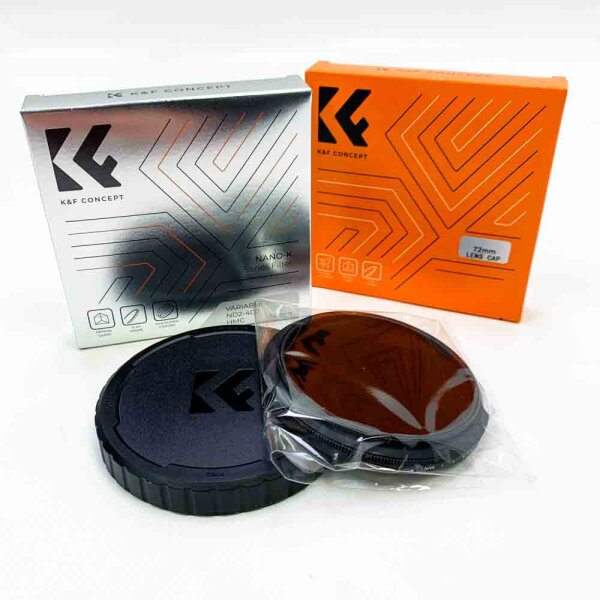 K&F Concept NANO-K Series Filter, ND2-400, 72mm und 72mm Objektivkappe, KF01.1731