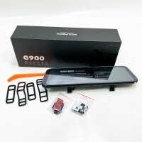 WOLFBOX G900 4K 12-Zoll-Rückspiegelkamera, Dashcam vorne und hinten für Auto mit 32-GB-Karte, Touchscreen, intelligente Rückspiegel-Rückfahrkamera, Parkmonitor, Rückfahrassistent, GPS, unterstützt max. 256 GB
