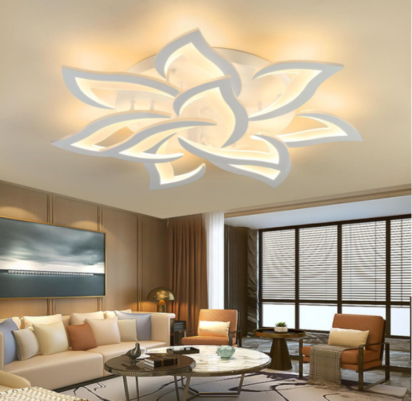 Sky Angle Led ceiling light dimmable, living room lamp with remote control, bedroom ceiling lamp modern ceiling lighting ceiling lighting, dimming 10 heads/Ø85cm/90W