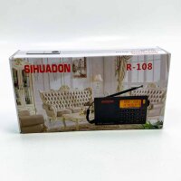 Sihuadon R-108 Small portable radios rechargeable battery radio FM at SW Airband Radio World Recipient Digital radio with ATS station storage Sleep function (black)