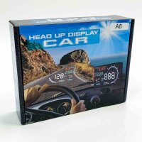 Auto HUD Head Up Display A8 5,5 Zoll OBD2 Digital HUD Geschwindigkeitsmesser über Geschwindigkeit Warnung Auto Windshied Bildschirm Geschwindigkeitsanzeige mit OBDII, EUOBD