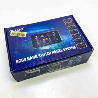 GELOO 8 Gang Switch Panel Kit, Universal Circuit Control Relay System Touch Switch Box RGB Seven Colors with APP Dimmable 12V/24V On-Off Toggle Switch