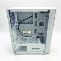 Empire Gaming-Diamond ARGB Medium Tower Atx Gamer PC housing-front made of plexiglass diamond and side wall made of hardened glass-4 addressable 120 mm RGB-LED fans-white