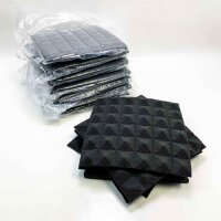Ohuhu acoustic foam nop foam 42 pieces with sticker, sound absorber acoustics foam foam sound insulation for recording studio podcasts youtube room, foam pyramid 30x30x5 cm, anthracite