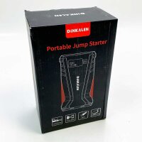 Dinkal DN100 Auto-start aid, 12800 MAh 800 A Auto-start aid (for 7.0 l petrol or 5.5 l diesel), with LCD screen, quick load QC3.0 and type C (black)