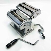 Manual pasta machine, multifunctional stainless steel noodle machine with hand crank and rolls with 9 cuts for fresh pasta, fatuccin, lasagna, linguini, spaghetti