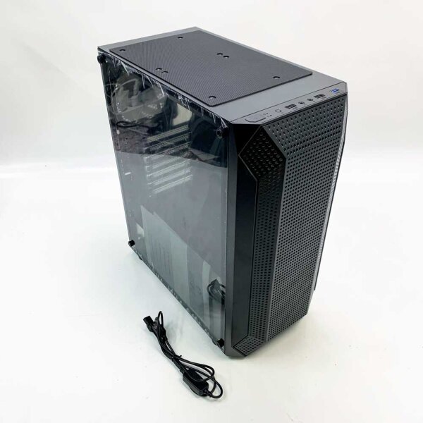 Empire Gaming OE-CA-22BK (without OVP)-PC housing Gamer Ruby-ARGB Medium-sized Tower ATX, MATX, ITX-Netz cover-Side wall made of acrylic glass-4 fans 3 pin 5V LED RGB Sync-Black-Black