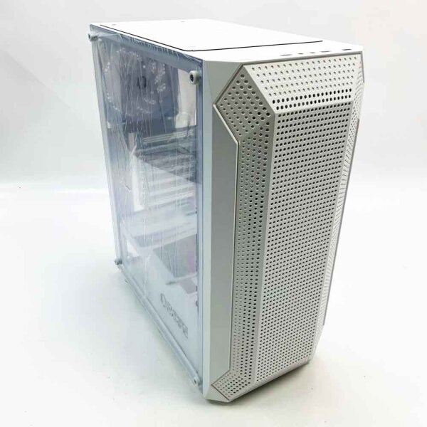 EMPIRE GAMING OE-CA-22WT (ohne Schrauben) – Ruby Gamer PC-Gehäuse – ARGB Medium Tower ATX, Micro ATX und ITX – Mesh-Front – 4 x 120 mm adressierbare RGB-LEDs, 3-polige 5-Volt-Lüfter – MB Sync – Weiß