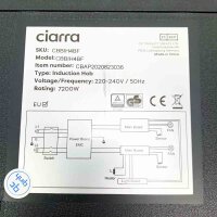 CIARRA CBBIH4BF 4 Zonen Einbau Induktionskochfeld mit ein Flexzone Booster Touch-Bedienung Kochfeld Induktion 4 Platten 9 Leistungsstufen Induktionskochplatte 7200W