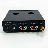 Fosi Audio X4 (Birne fehlt) HiFi Phono Röhren Vorverstärker, Hi-Fi Röhrenvorverstärker Kopfhörerverstärker, JAN 5654W Vakuumröhren für MM Plattenspieler, BOX X4 Gain-Stereo-Audio für Phono-Audiophil
