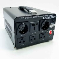 LVYUAN 3000VA Transformer (ohne OVP) 110 Volt Spannungswandler - 3000 Watt Stromrichter - In: 110V oder 220V / Out: 110V und 220V, Step Up/Down Konverter