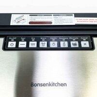 Bonsenkitchen vacuum device, per stainless steel vacuumer - suction power 12 liters/min, with 6 food modes, integrated tailor and bag container, with starter kit