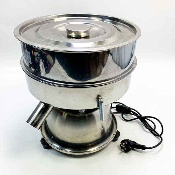 Electrical sieve powdered machine with 40 mesh for the sieve of flour and powdered sugar, sieve diameter 300 mm, 1150 rpm, 50 W, processing capacity 3–5 kg/h, complete made of stainless steel