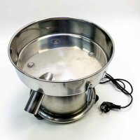 Electrical sieve powdered machine with 40 mesh for the sieve of flour and powdered sugar, sieve diameter 300 mm, 1150 rpm, 50 W, processing capacity 3–5 kg/h, complete made of stainless steel