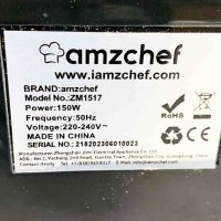 AMZ boss ZM1517 juicer with 80mm large filler shaft - 150W juicer Slow Juicer with 2 speed modes and return function - juicer for entire vegetables and fruit - black