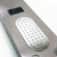 Fyheast brushed LED hydromassage shower column, 5-function shower panel with back massage, rain shower, stainless steel shower column equipment