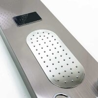 Fyheast gebürstete LED-Hydromassage-Duschsäule, 5-Funktions-Duschpaneel mit Rückenmassage, Regendusche, Edelstahl-Duschsäulenausrüstung