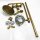 fyheast Duschsäule, Vintage-Messing-Duscharmatur mit Duschkopf, Handbrause und Wasserhahn, Gold