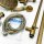 fyheast Duschsäule, Vintage-Messing-Duscharmatur mit Duschkopf, Handbrause und Wasserhahn, Gold