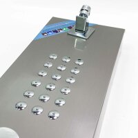 fyheast Thermostat-Duschsäule aus Edelstahl, 5 Duschmodi mit Handbrause, Duschpaneel mit LCD-Wassertemperaturanzeige