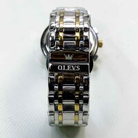 Olevs mens watches white stainless steel bracelet quartz clock men with diamond date waterproof bright classic elegant wristwatch gift