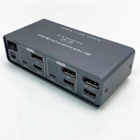 VEDINDUST HDMI+Displayport KVM Switch 2 PC 2 Monitors 8K@60Hz 4K@120Hz Aluminium KVM Switches Geeignet für 2 Computer Die Sich 2 Monitore und 4 USB-Geräte Teilen Mit 2 USB 3 .0 auf USB-C Kabeln